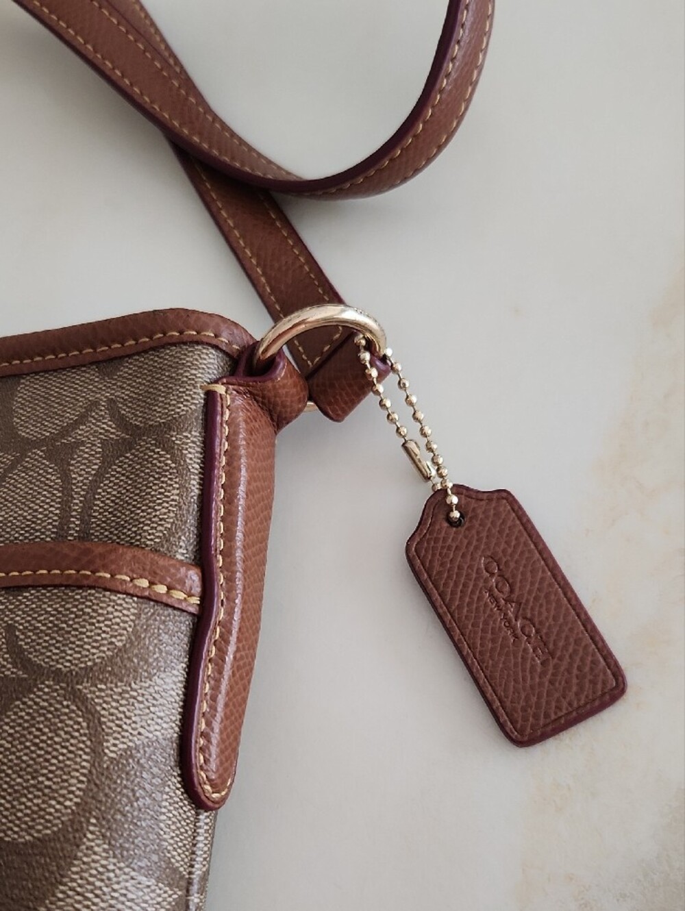 Coach Brown Signature Crossbody with Gold Hardware - Picture 2 of 11